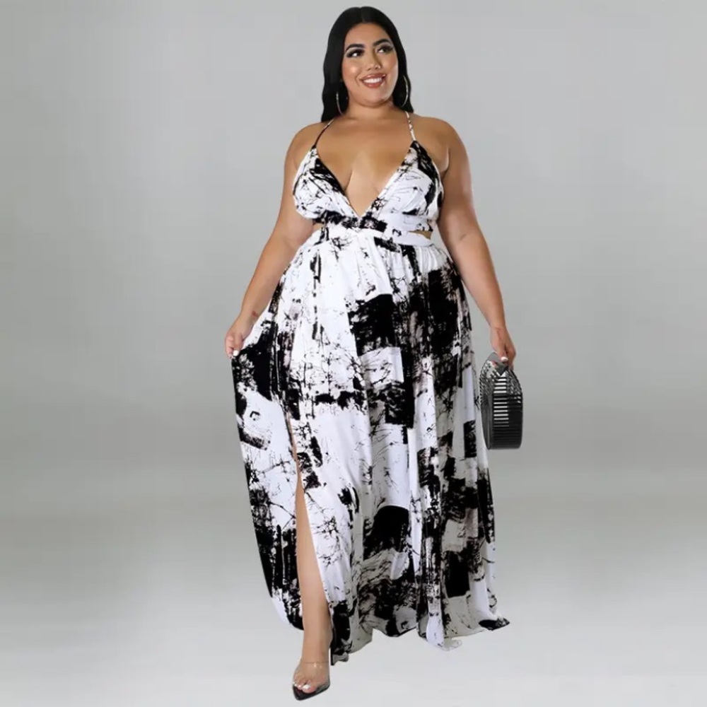 Abstract Cut Maxi Dress
